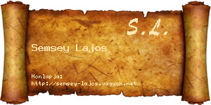 Semsey Lajos névjegykártya